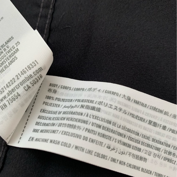 Satin black camp collar shirt - medium - Abercrombie - Picture 5 of 7